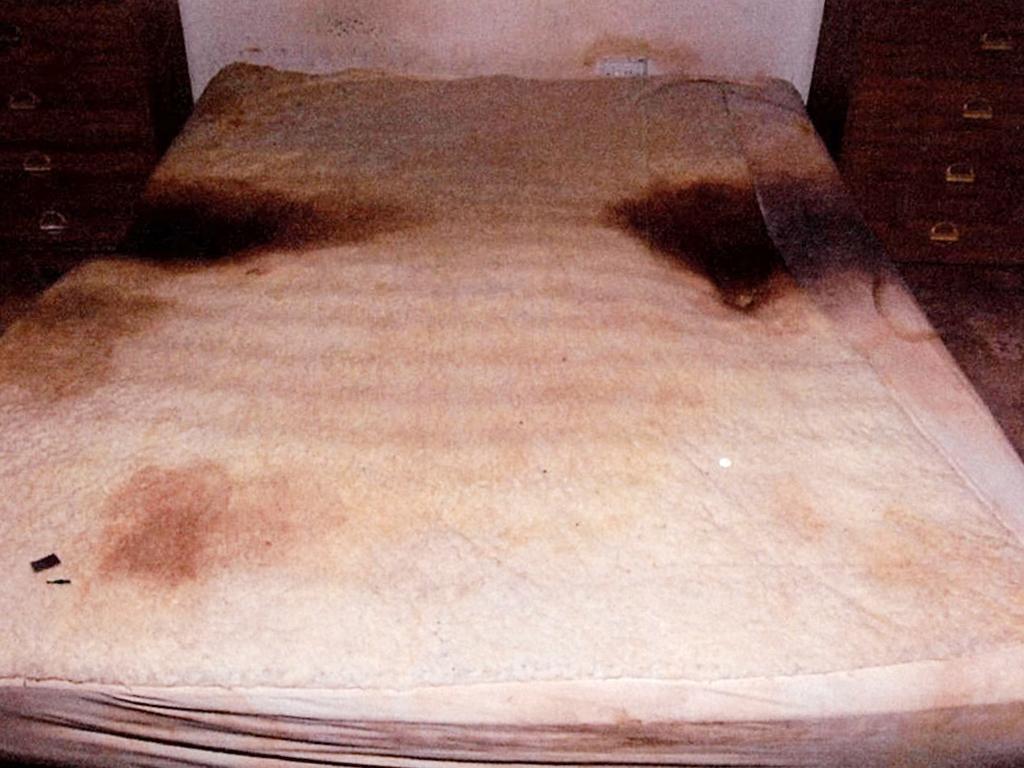 Mattress in the bedroom of Shirley Thompson who died from infected bedsores in 2017.