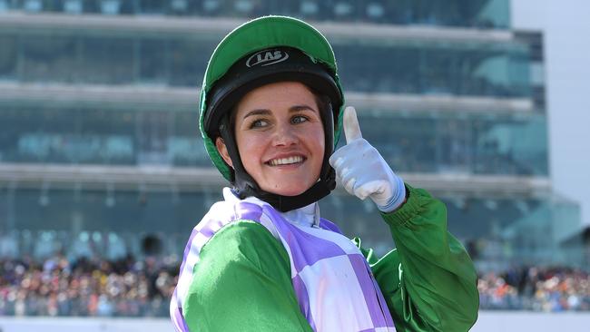 Prince of Penzance ridden by Michelle Payne returns to scale after winning the $6,000,000 Melbourne Cup race at Flemington Racecourse in Melbourne, on Tuesday, Nov. 3, 2015. (AAP Image/Dan Himbrechts) NO ARCHIVING, EDITORIAL USE ONLY