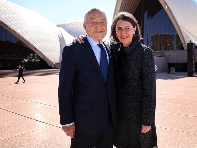Ms Berejiklian with her dad Krikor, who helped build the Opera House. Picture: Sam Ruttyn