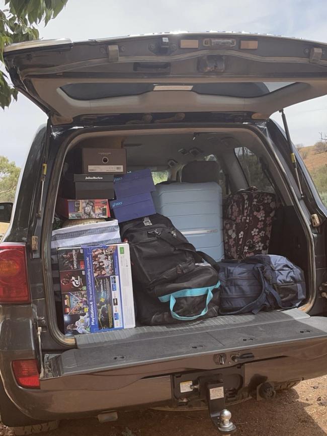 The Hatcher's car loaded up for boarding school. Picture: Supplied