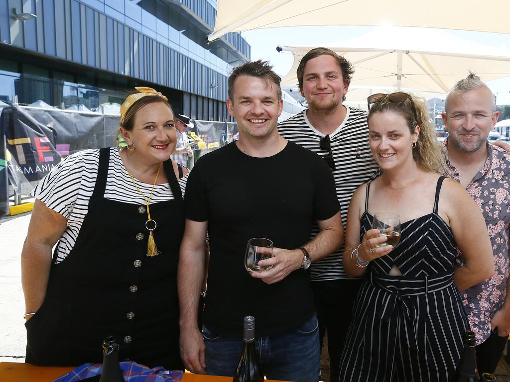 From left, Clare Webber, Marcus Badcock, Andrew Abernethy, Vanessa Wilson and Luke Webber, all of Launceston. PICTURE: MATT THOMPSON