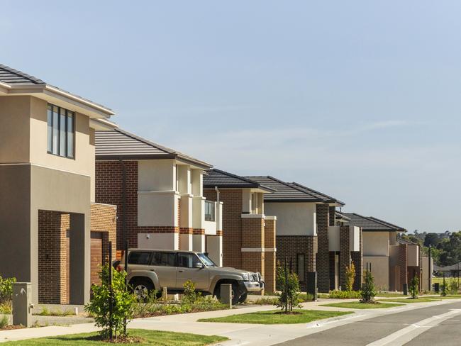 New housing estate in Australia growing city Melbourne. New development are constantly going up throughout the suburbs of Melbourne and many other capital cities around Australia.