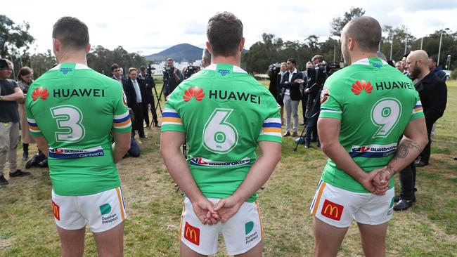 The Canberra Raiders are now sponsored by China telco giant Huawei. Picture: Gary Ramage