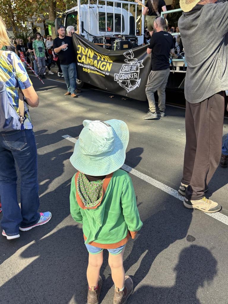 Rally at the Crown and Anchor Hotel. Picture: Gemma Opie/Supplied