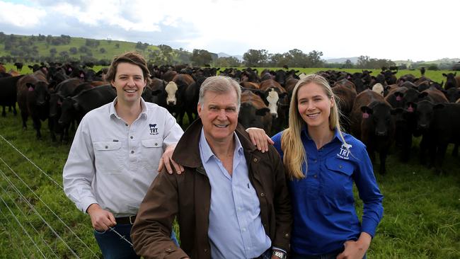 Tim Roberts-Thomson with his children Madeleine and James run TRT Pastoral.