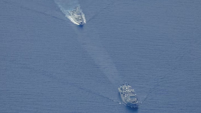 News broke of the warships on Friday when a commercial pilot alerted authorities of the live military drills being conducted in the Tasman Sea. Picture: ADF