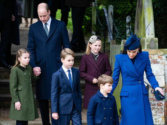 Princess Catherine with family on Christmas, three days before she was said to have first visited hospital for several days on December 28. Picture: Supplied