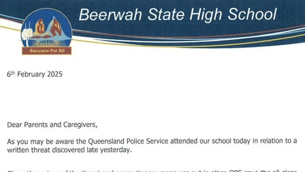 Letter sent to parents by Beerwah State High School parents. Picture: contributed.