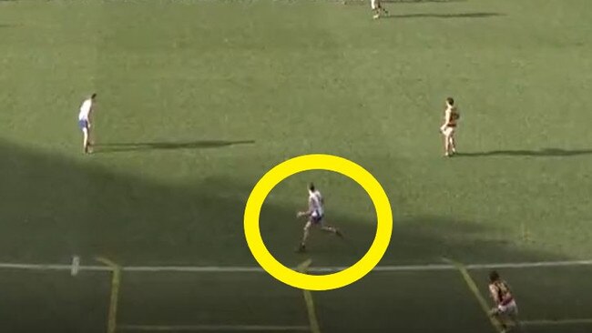 This is a 50m penalty in the AFL. Photo: Fox Footy.