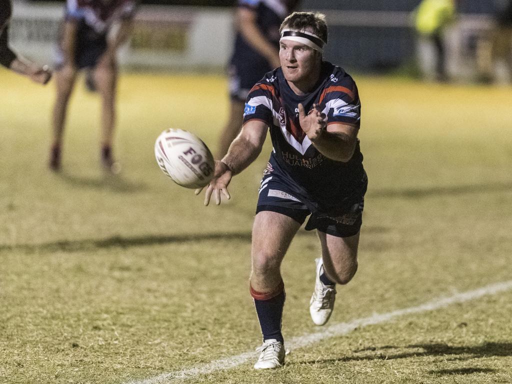 Sam Broomhall for Warwick against Newtown in TRL A grade round 10 rugby league at Jack Martin Centre, Saturday, June 19, 2021. Picture: Kevin Farmer