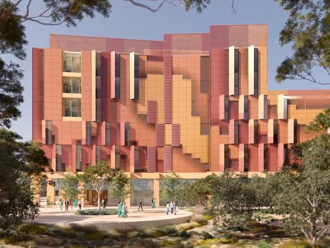 ARTIST IMPRESSIONS . Construction is set to begin on a 98-bed tower at Flinders Medical Centre, as a new 20-bed inpatient ward nears completion . Picture: State Government