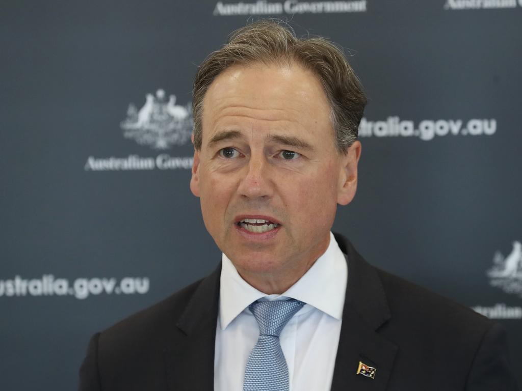 Health Minister Greg Hunt said the Omicron variant was less severe as there were only 76 people across the country on ventilation. Picture: NCA NewsWire/ David Crosling