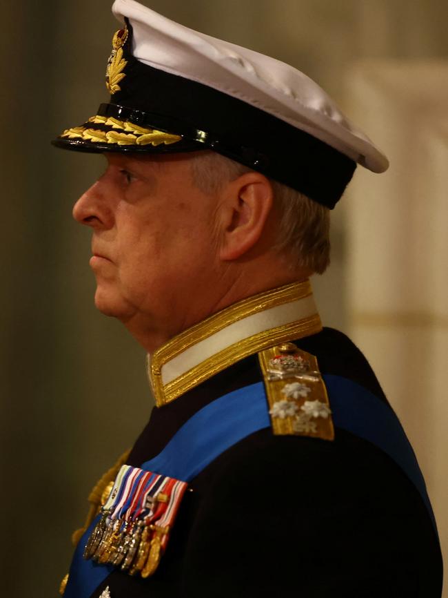 Prince Andrew at the vigil on Friday at Westminster Hall.