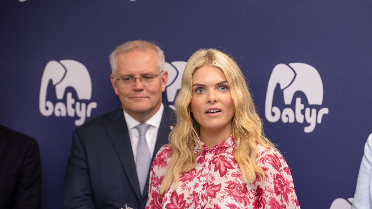 Prime Minister Scott Morrison and Erin Molan. Picture: Jason Edwards.