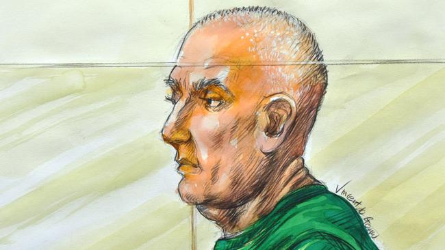 Court Sketch of Chris Dawson. Picture: Vincent de Gouw/NCA NewsWire