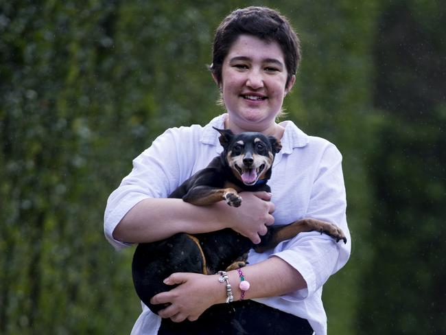 All smiles now: Maddi Delaney at her home in Wheeler Heights. Picture: Jenny Evans