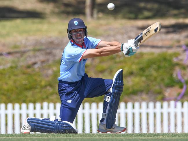 Ryan Hicks hits out for U19 NSW Metro in Adelaide last season. Picture: Cricket Australia.