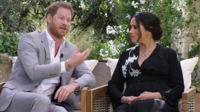 Meghan and Harry’s bombshell interview about the Royal family was the most watched television program in Australia. Picture: Screengrab