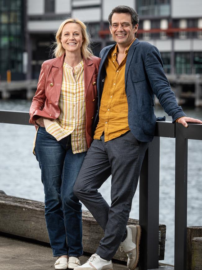 Marta Dusseldorp and husband Ben Winspear, who are now happily settled in Hobart after many years living and working in Sydney. Picture: Julian Andrews