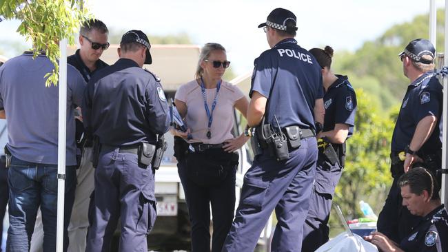 Police at the scene of a murder suicide at Matas Drive Pimpama. Picture Glenn Hampson