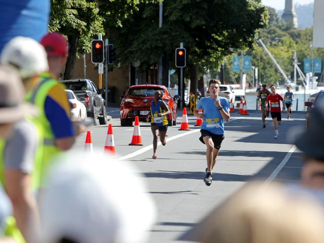 Competitors cross the finish line in the Race to the Taste. Picture: PATRICK GEE