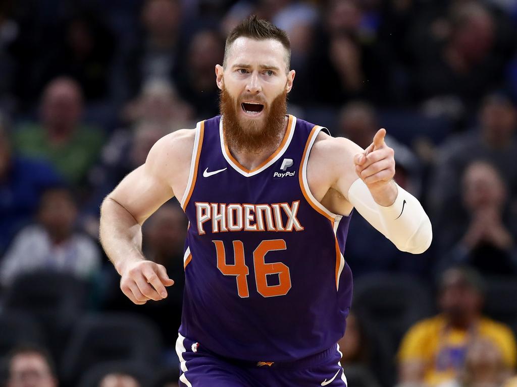 Boomers big man Aron Baynes during his one season stint with Phoenix Suns, which was impacted by a positive Covid-19 test. Photo: Ezra Shaw/Getty Images.