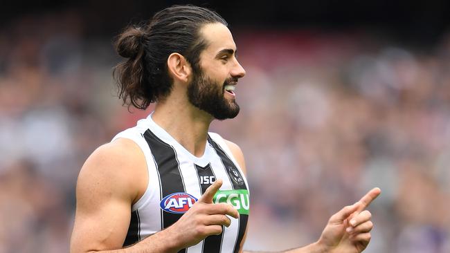 Collingwood’s South Australian ruckman Brodie Grundy is a wanted man. Picture: Quinn Rooney/Getty Images