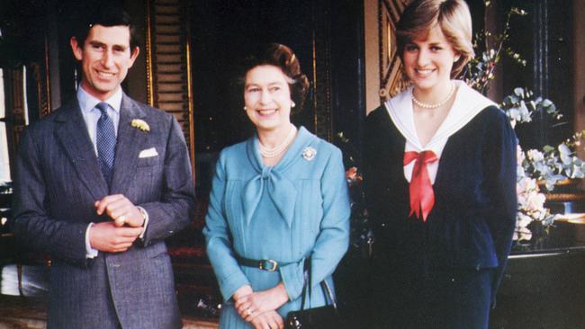 Prince Charles with Queen Elizabeth II and Diana in 1987. The Queen was supportive of Diana but the Princess of Wales was terrified of the monarch in the early years.