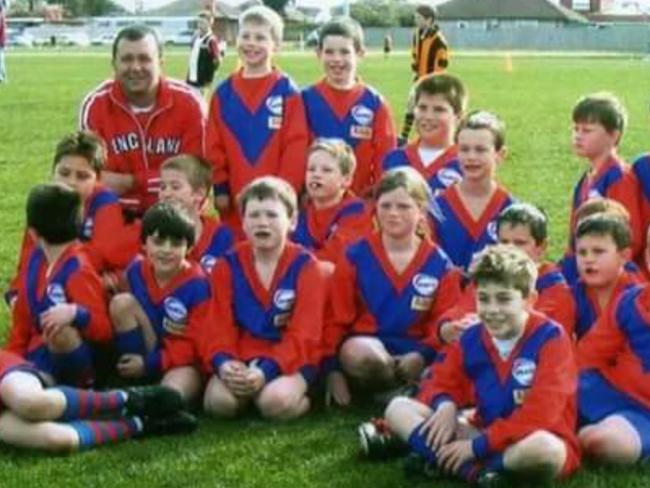 Brianna Davey with the under-10s boys at Port Melbourne. 