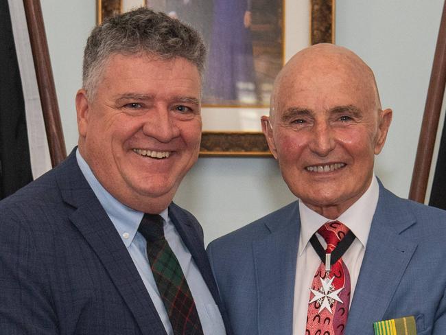 Mark Monaghan at the swear-in ceremony with the Chief Administrator Honourable Hugh Heggie at Government House, December 2023. Picture: Pema Tamang Pakhrin