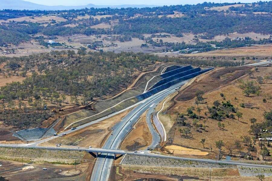 A section of the Toowoomba Second Range Crossing construction. Picture: Above Photography PTY LTD