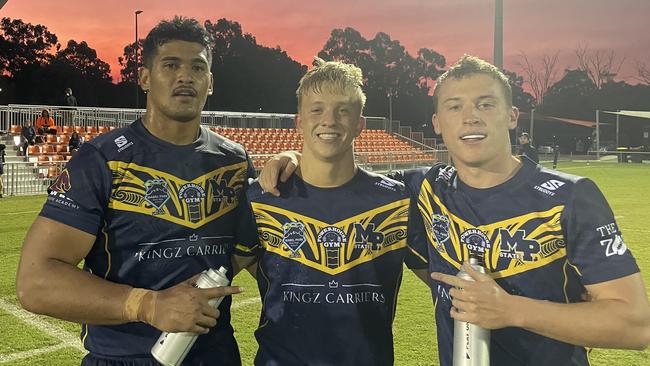 Mabel Park players Alex Leapai Jnr, Lachlan Buchbach, Ryan McCann