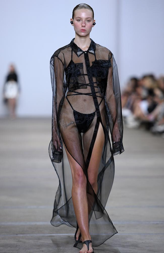 Karla Spetic sent 23 models down the runway at Mercedes-Benz Fashion Week Australia yesterday in bondage-style fashion.