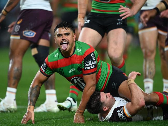 Latrell Mitchell has all but secured a State of Origin recall after terrorising the Broncos. Picture: NRL Imagery