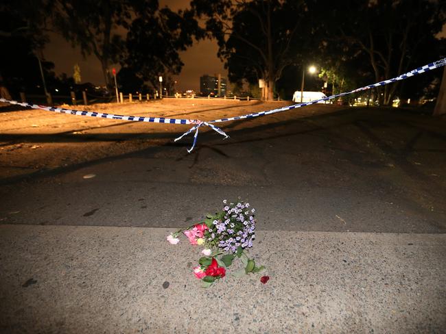 Flowers near the murder scene.