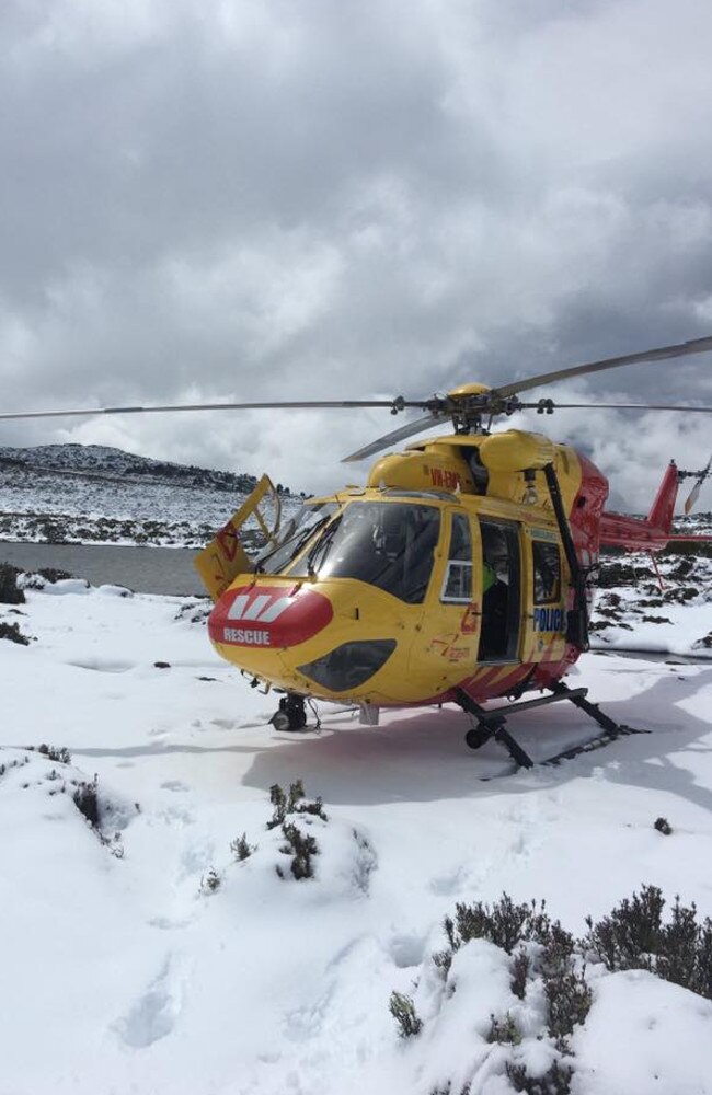 The Westpac helicopter was forced to return to Hobart due to poor weather conditions. Picture: Facebook