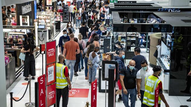 The crowds arrived just hours after Premier Gladys Berejiklian praised the people of NSW for staying away from the city. Picture: Monique Harmer