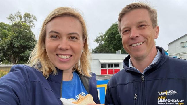 The LNP's Julian Simmonds and his wife Maddy. Picture Supplied