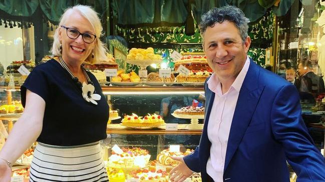 Lord Mayor Sally Capp and the Block managing director Grant Cohen at the former Hopetoun Tea Rooms. Picture: Instagram,