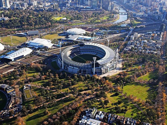 Melbourne from the Air. MCG and wider sports precinct Pictures: Tim Carrafa