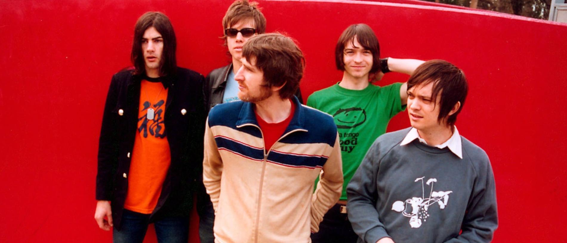 Melbourne band the Smallgoods IN 2003. L-R: Shags Chamberlain, Ben Browning, Ben Mason, Gus Franklin, Lachy Franklin 