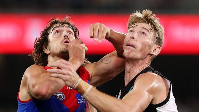 Todd Marshall had the nine disposals against Melbourne. Picture: Sarah Reed/AFL Photos via Getty Images