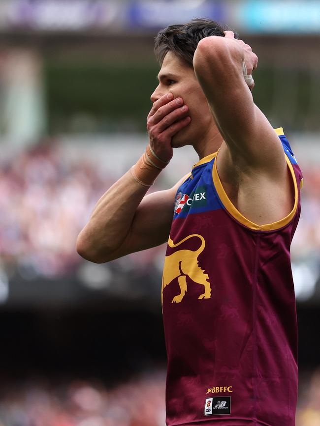 Eric Hipwood pulled an Aker. Photo by Robert Cianflone/AFL Photos via Getty Images