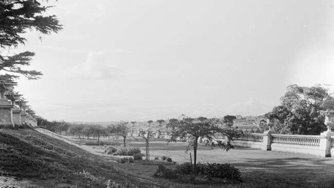 The expansive grounds of Travancore in Flemington, taken by society snapper Ruth Hollick around 1910. Picture: State Library of Victoria