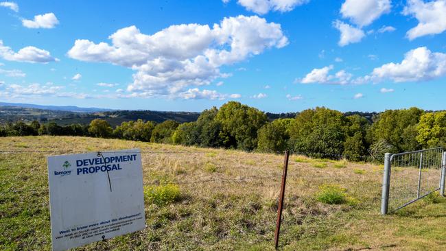 Site of the proposed new 20 lot residential subdivision at Northcott Drive in Goonellabah. Picture Cath Piltz