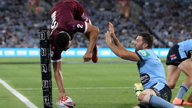 Xavier Coates scored two tries during the Origin series in 2020.