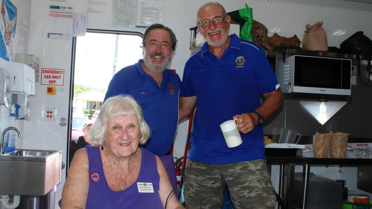 Peg and Des Gellerts and Steve Wiz had fun while they worked at the Bundaberg Great Australian Bites festival on Australia Day 2024.