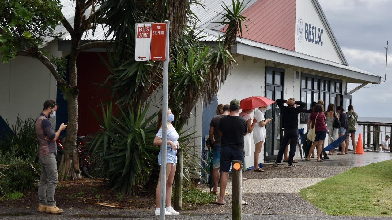 COVID testing in Byron Bay under rainy weather | Daily ...