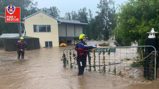 Flood rescue in the NSW Mid North Coast. Source: Fire and Rescue NSW