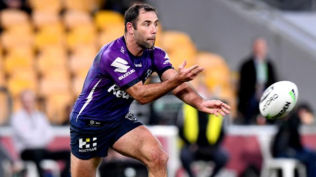 Harry Grant learnt from the best, champion hooker Cameron Smith, at the Storm. Picture: Getty Images